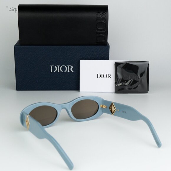 BRAND NEW Dior CD DIAMOND EDITION R11 30F0 Blue Brown Unisex Cat Eye Sunglasses - Picture 10 of 12